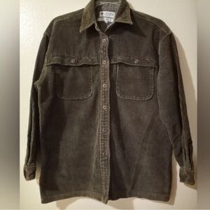 COLUMBIA Jacket Size Large Olive Courdroy